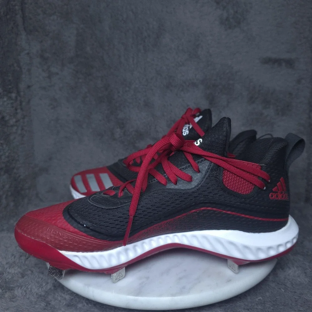 Adidas Metal Baseball Cleats Shoes Mens 7.5 Team Red Black Bounce G28254